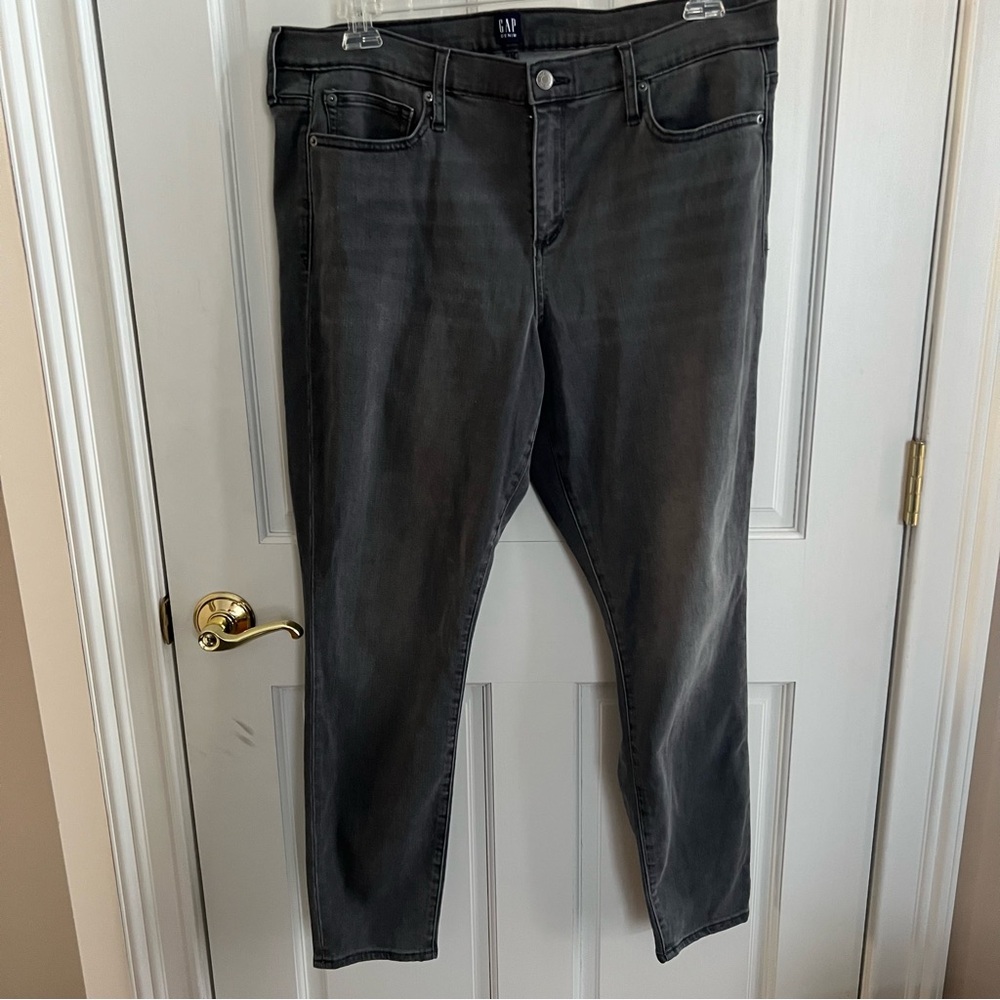 Womens GAP DENIM FOR GOOD Grey Stretch Skinny Jeans Size 34R